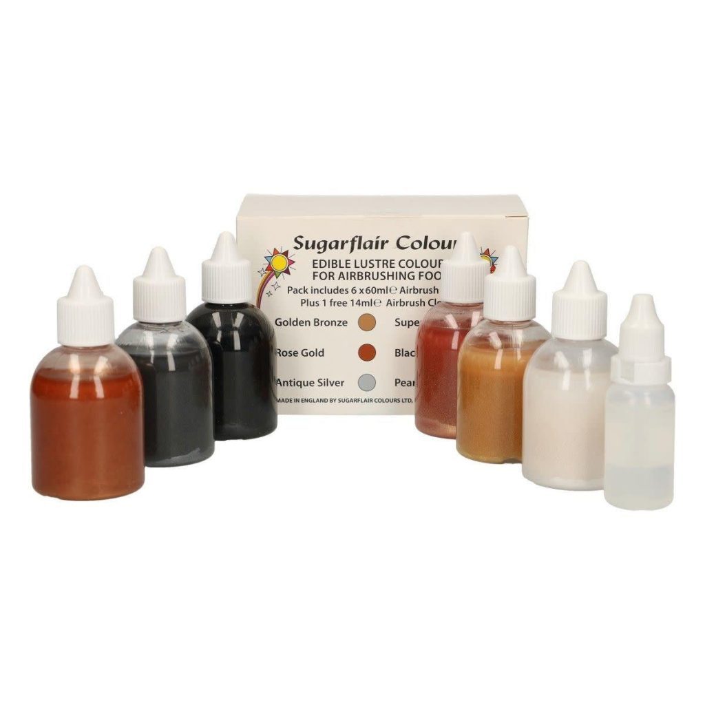 Sugarflair Airbrush Lebensmittelfarben Set 6 X 60ml SweetyCakes