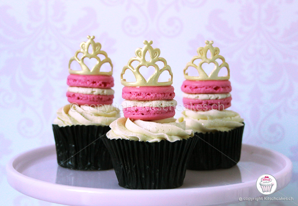 Cupcakes de princesse avec macarons