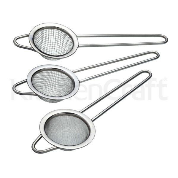 3 Mini Edelstahlsieb Set - 5 cm